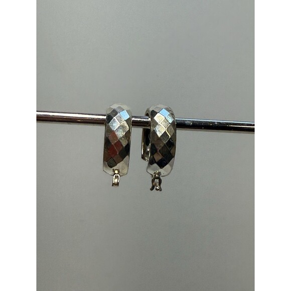 Giani Bernini Sterling silver Textured Hoop Earrings New - Picture 5 of 7